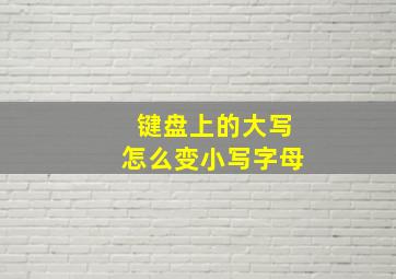 键盘上的大写怎么变小写字母