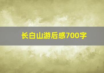 长白山游后感700字