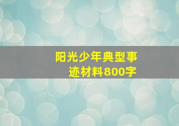 阳光少年典型事迹材料800字