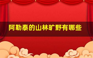 阿勒泰的山林旷野有哪些