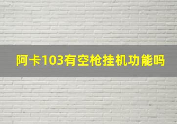 阿卡103有空枪挂机功能吗