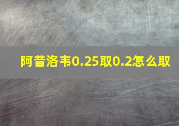 阿昔洛韦0.25取0.2怎么取