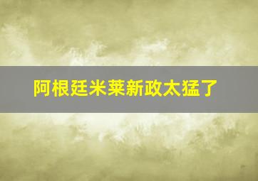 阿根廷米莱新政太猛了