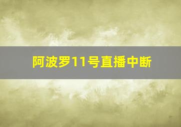 阿波罗11号直播中断