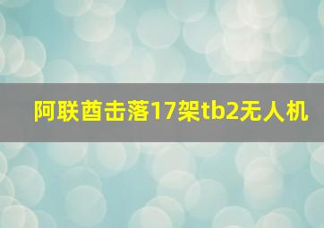 阿联酋击落17架tb2无人机