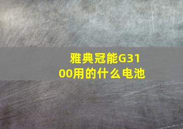 雅典冠能G3100用的什么电池