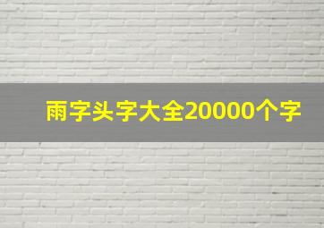 雨字头字大全20000个字