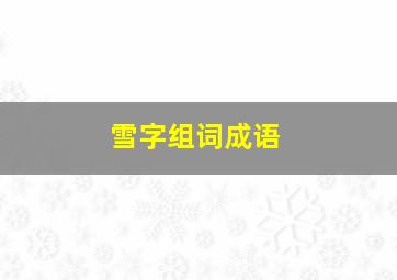 雪字组词成语