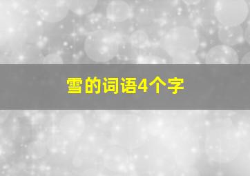 雪的词语4个字