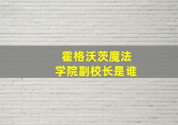 霍格沃茨魔法学院副校长是谁