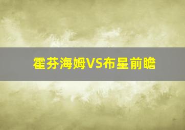 霍芬海姆VS布星前瞻