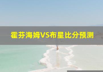 霍芬海姆VS布星比分预测