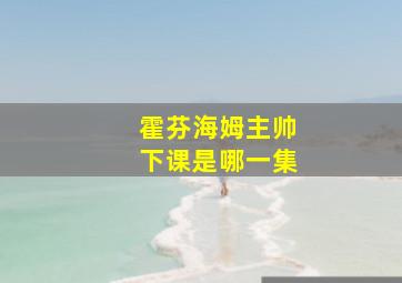 霍芬海姆主帅下课是哪一集