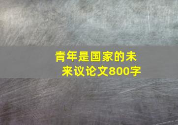 青年是国家的未来议论文800字