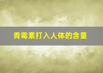 青霉素打入人体的含量