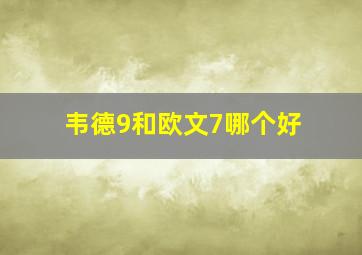 韦德9和欧文7哪个好