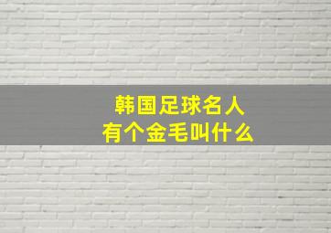 韩国足球名人有个金毛叫什么