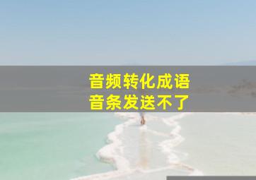 音频转化成语音条发送不了