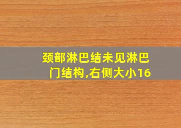 颈部淋巴结未见淋巴门结构,右侧大小16