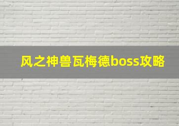 风之神兽瓦梅德boss攻略