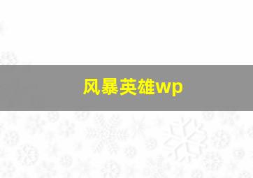 风暴英雄wp