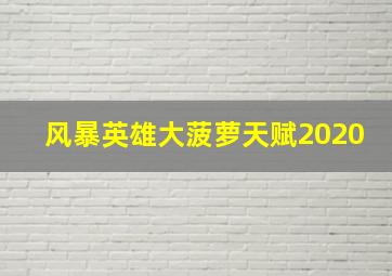 风暴英雄大菠萝天赋2020