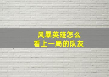 风暴英雄怎么看上一局的队友