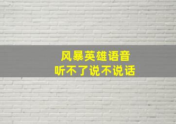 风暴英雄语音听不了说不说话