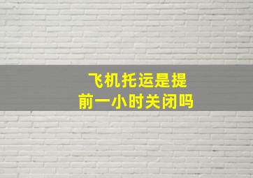 飞机托运是提前一小时关闭吗