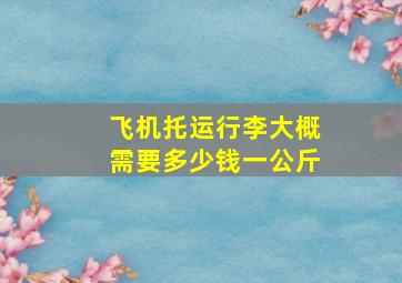 飞机托运行李大概需要多少钱一公斤