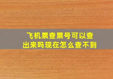 飞机票查票号可以查出来吗现在怎么查不到