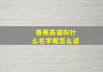 香蕉英语叫什么名字呢怎么读