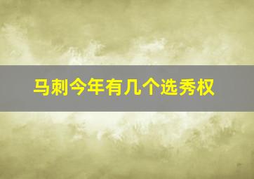 马刺今年有几个选秀权