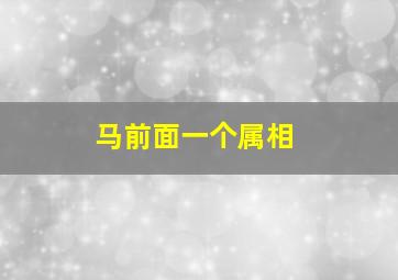 马前面一个属相