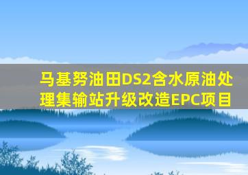 马基努油田DS2含水原油处理集输站升级改造EPC项目