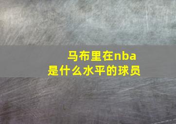 马布里在nba是什么水平的球员