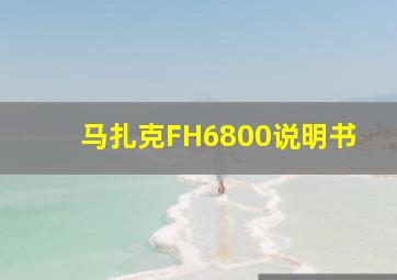 马扎克FH6800说明书