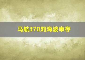 马航370刘海波幸存