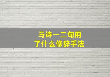 马诗一二句用了什么修辞手法