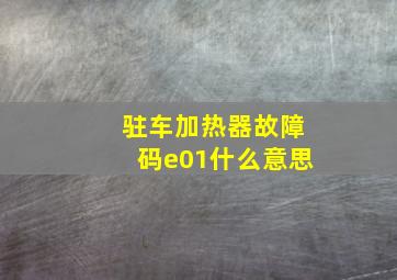 驻车加热器故障码e01什么意思