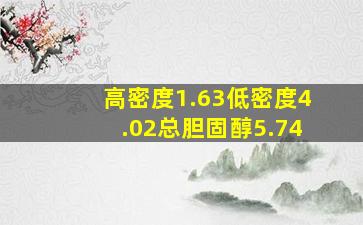 高密度1.63低密度4.02总胆固醇5.74