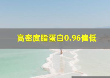 高密度脂蛋白0.96偏低