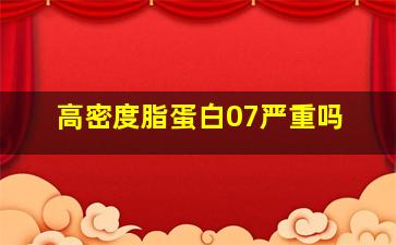 高密度脂蛋白07严重吗