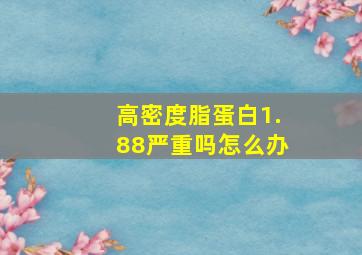 高密度脂蛋白1.88严重吗怎么办