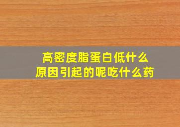 高密度脂蛋白低什么原因引起的呢吃什么药