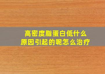 高密度脂蛋白低什么原因引起的呢怎么治疗