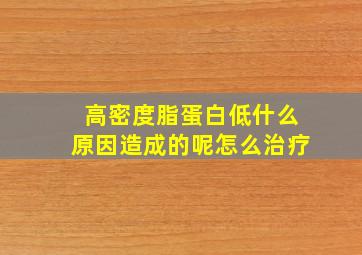 高密度脂蛋白低什么原因造成的呢怎么治疗