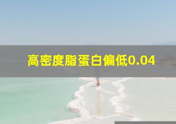 高密度脂蛋白偏低0.04