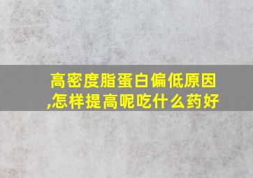 高密度脂蛋白偏低原因,怎样提高呢吃什么药好