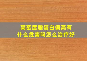 高密度脂蛋白偏高有什么危害吗怎么治疗好